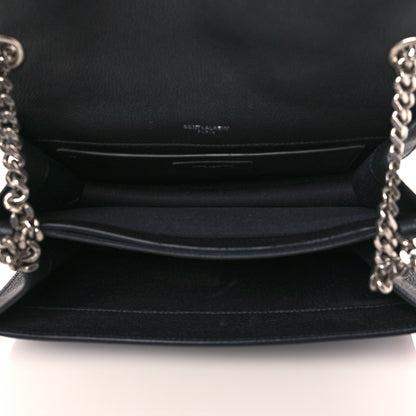 Saint Laurent Grained Calfskin Medium Monogram Sunset Crossbody Black 4 of 9