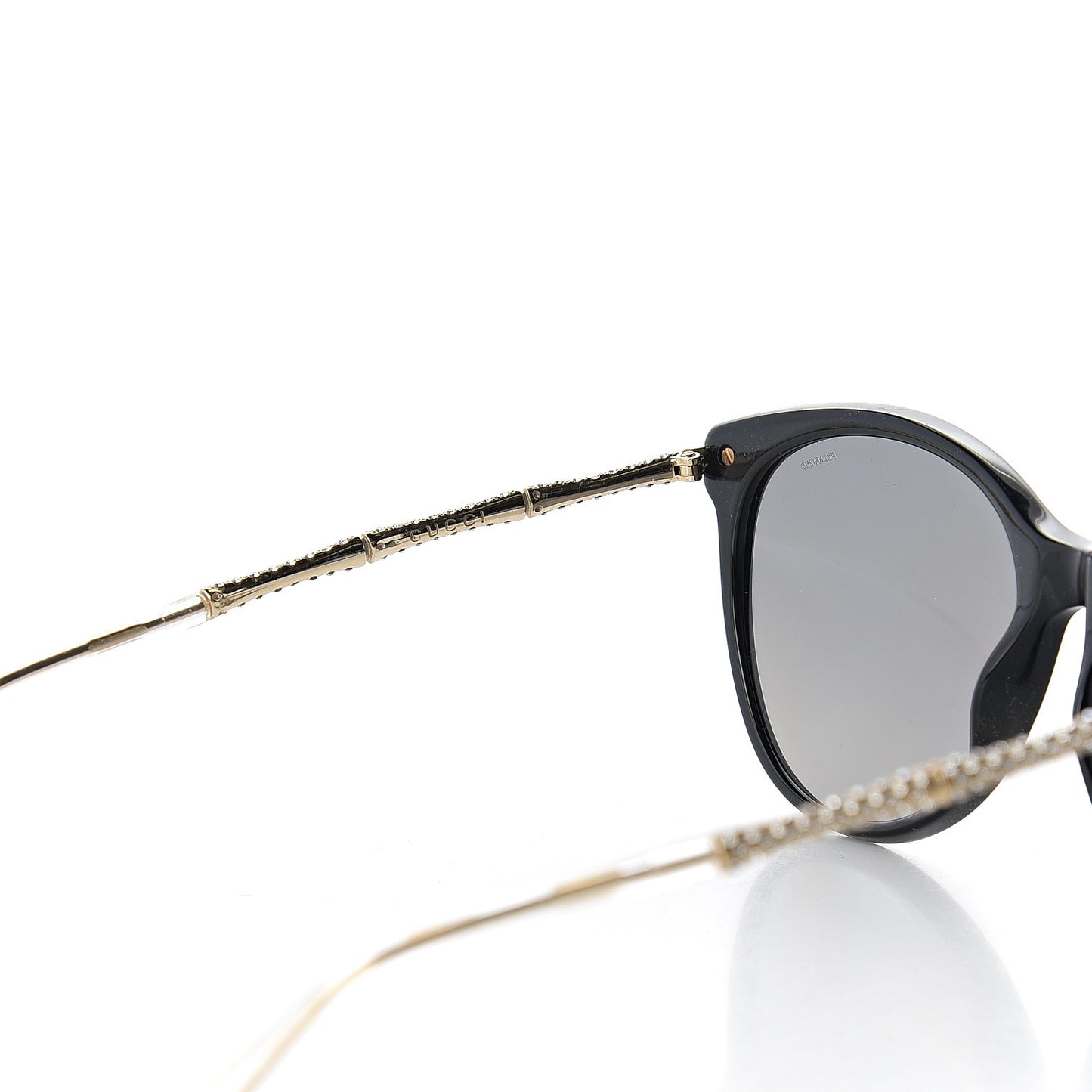 Crystal Bamboo Cat Eye Sunglasses GG3771 Black Gold