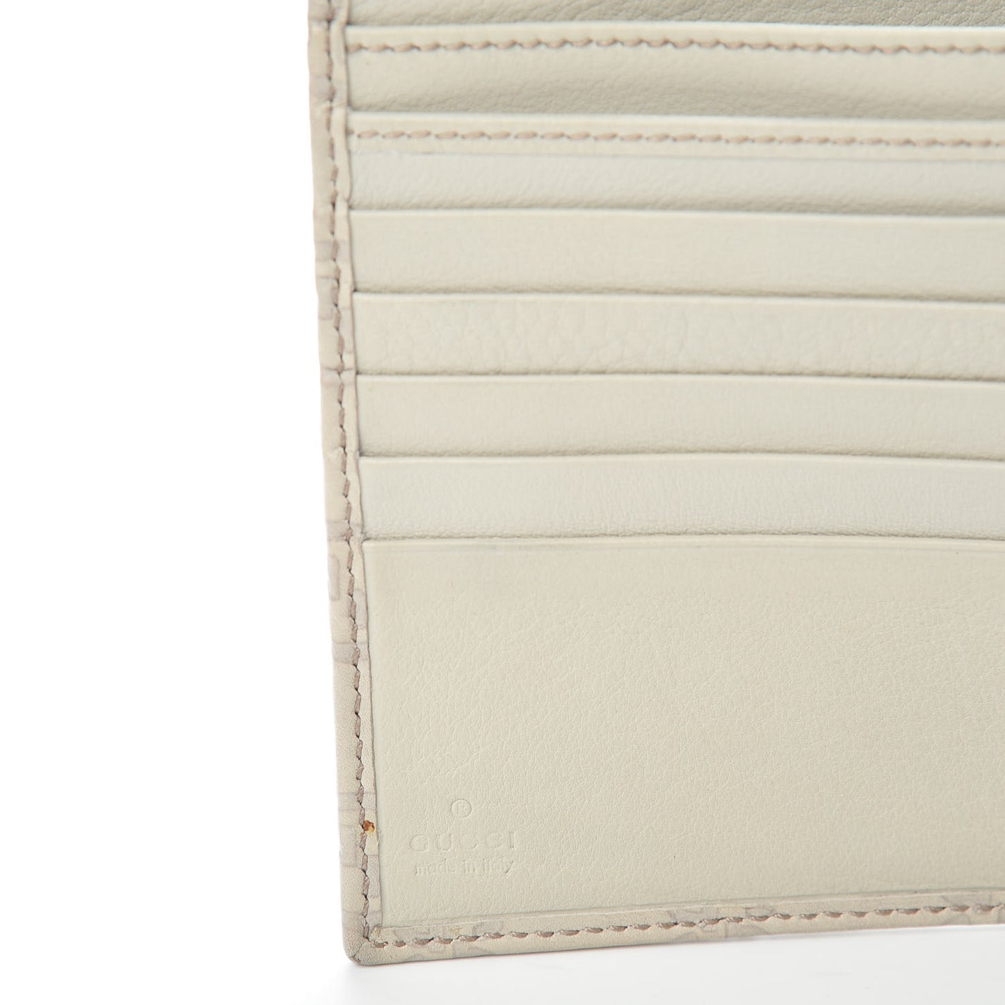 Guccissima Heart French Flap Wallet White