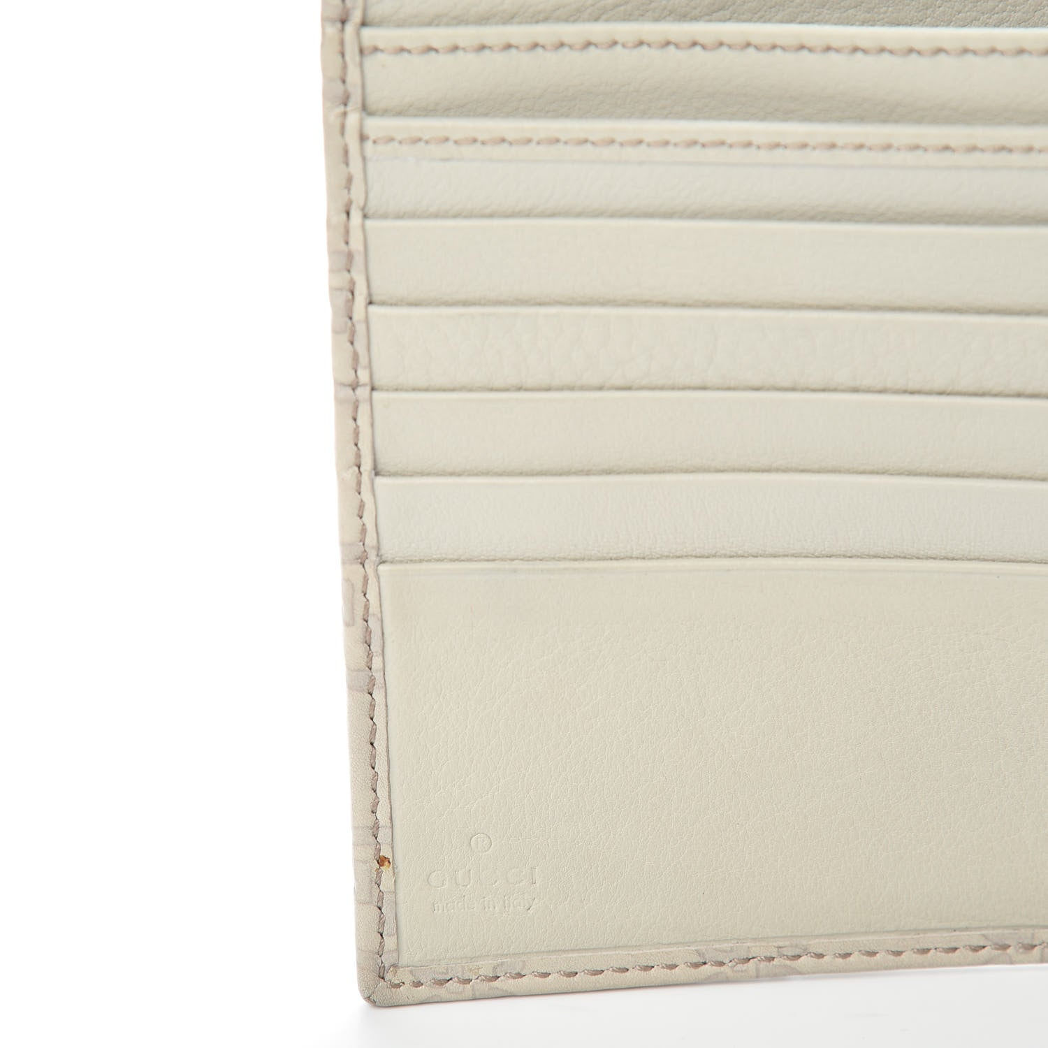 Gucci Guccissima Heart French Flap Wallet White 6 of 6