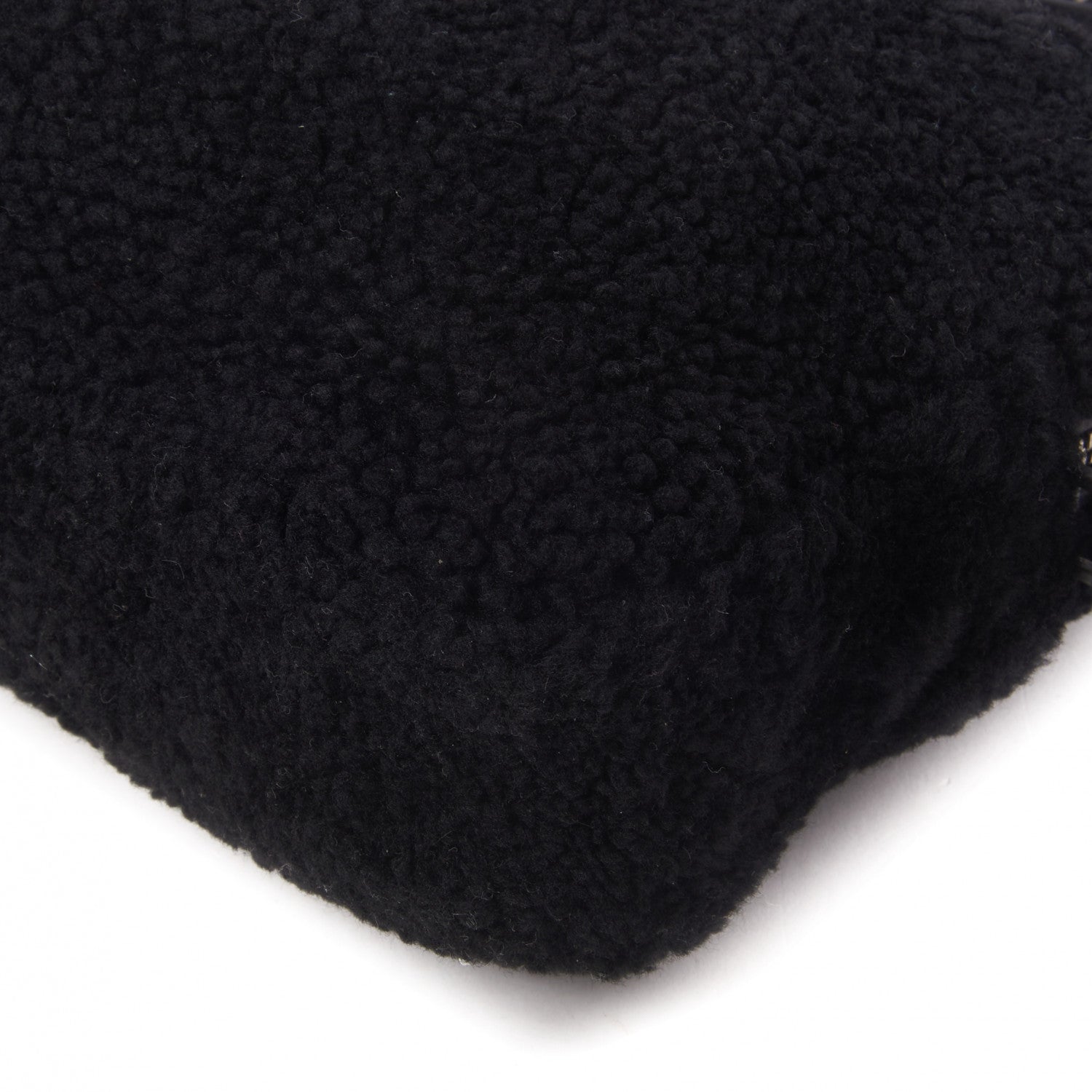 Saint Laurent Shearling Monogram Lou Camera Bag Black 4 of 7