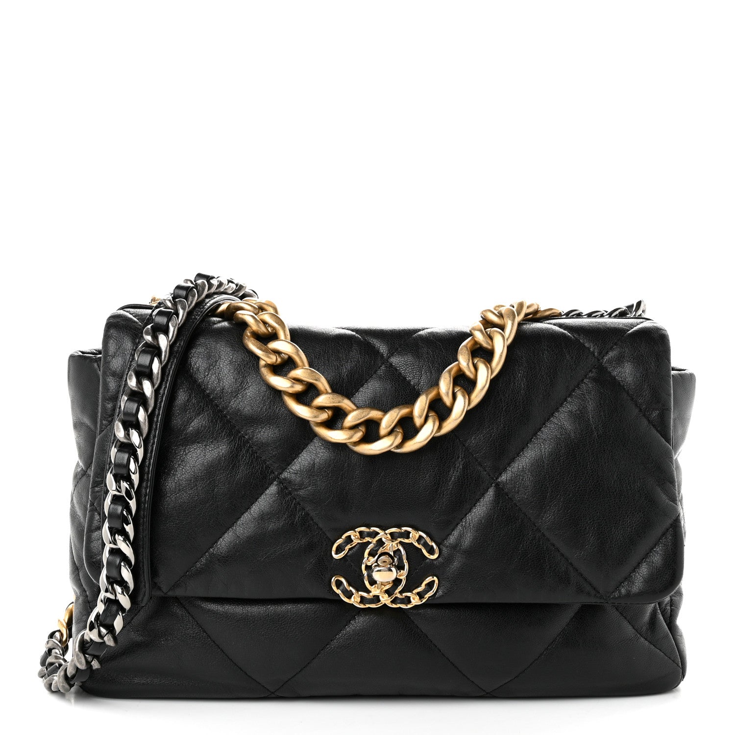 Chanel Lambskin Quilted Large Chanel 19 Flap Black 1 of 10