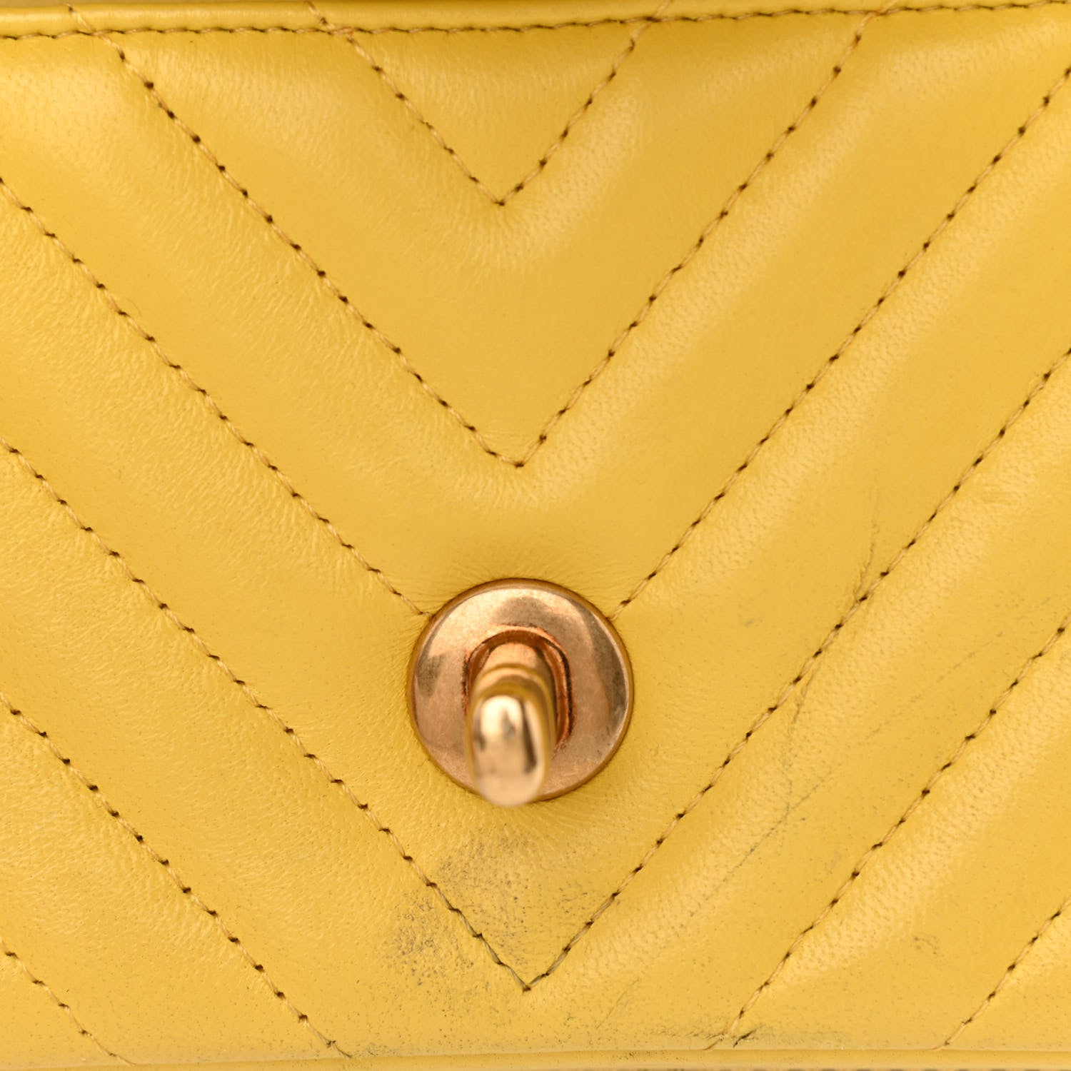 Chanel Lambskin Chevron Quilted Extra Mini Rectangular Flap Yellow 10 of 12