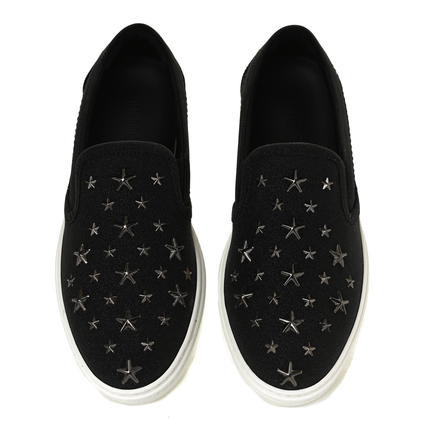 Jimmy Choo Fine Glitter Suede Calfskin Mens Grove Sneakers 40.5 Black 5 of 10