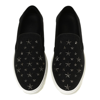 Jimmy Choo Fine Glitter Suede Calfskin Mens Grove Sneakers 40.5 Black 5 of 10