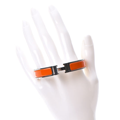 Hermes Enamel Narrow Clic Clac H Bracelet GM Orange 2 of 4
