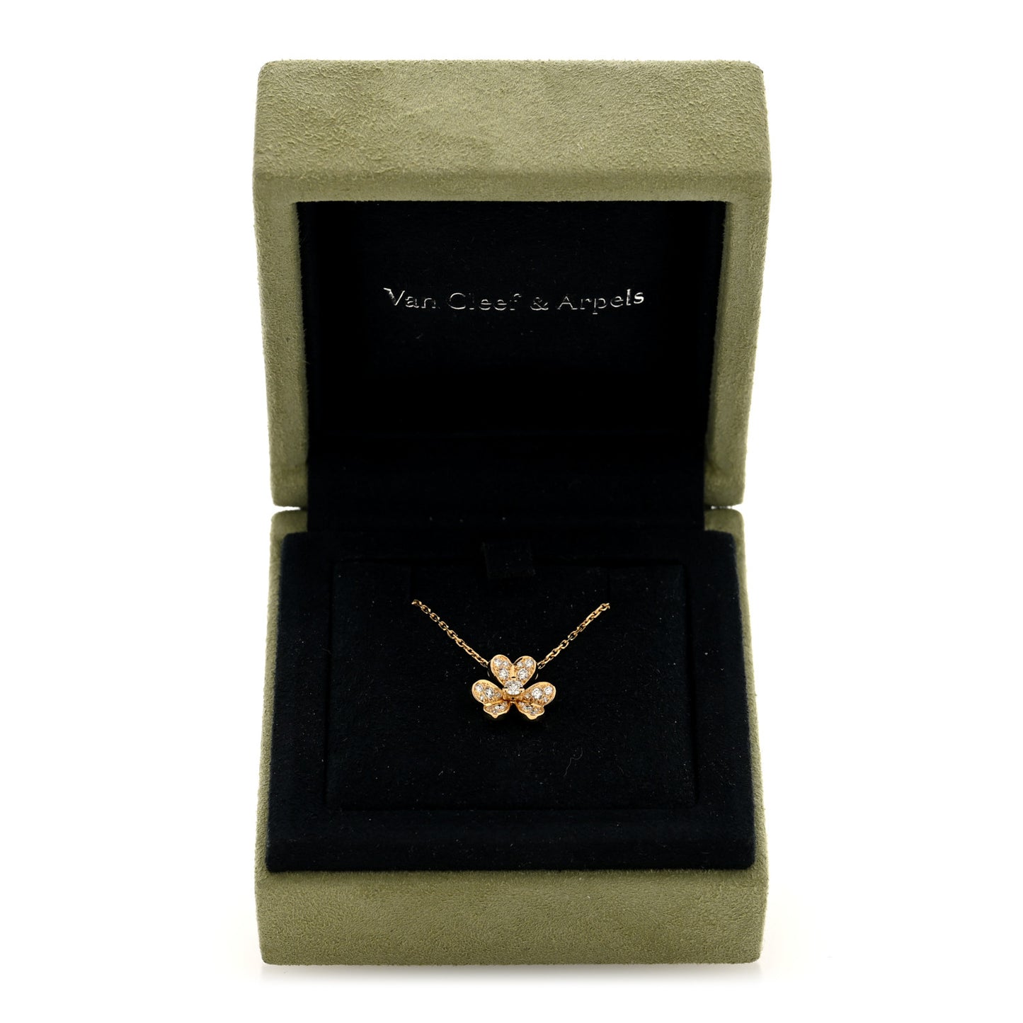 18K Yellow Gold Diamond Mini Frivole Pendant Pave Necklace