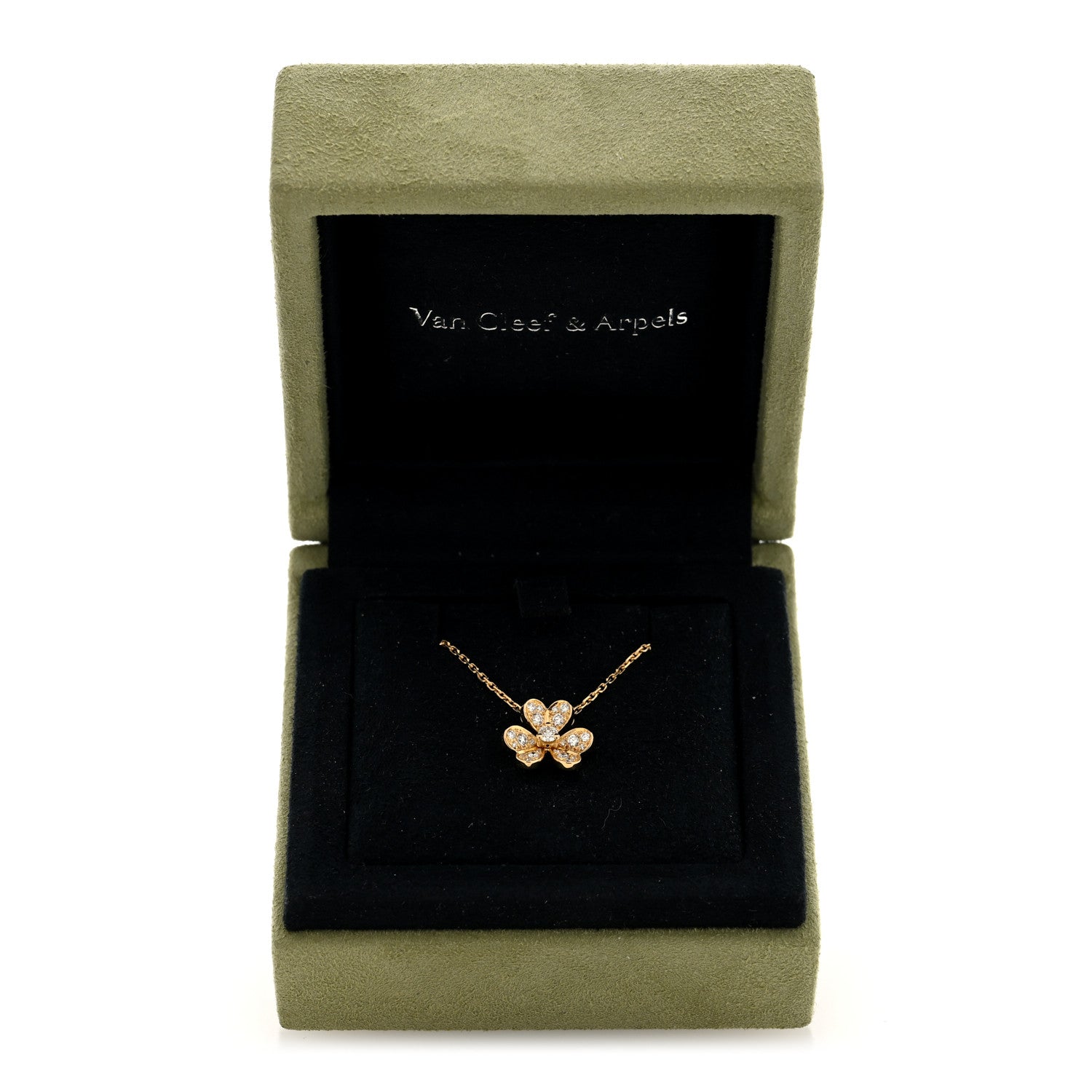 Van Cleef & Arpels 18K Yellow Gold Diamond Mini Frivole Pendant Pave Necklace 5 of 5