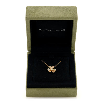 Van Cleef & Arpels 18K Yellow Gold Diamond Mini Frivole Pendant Pave Necklace 5 of 5