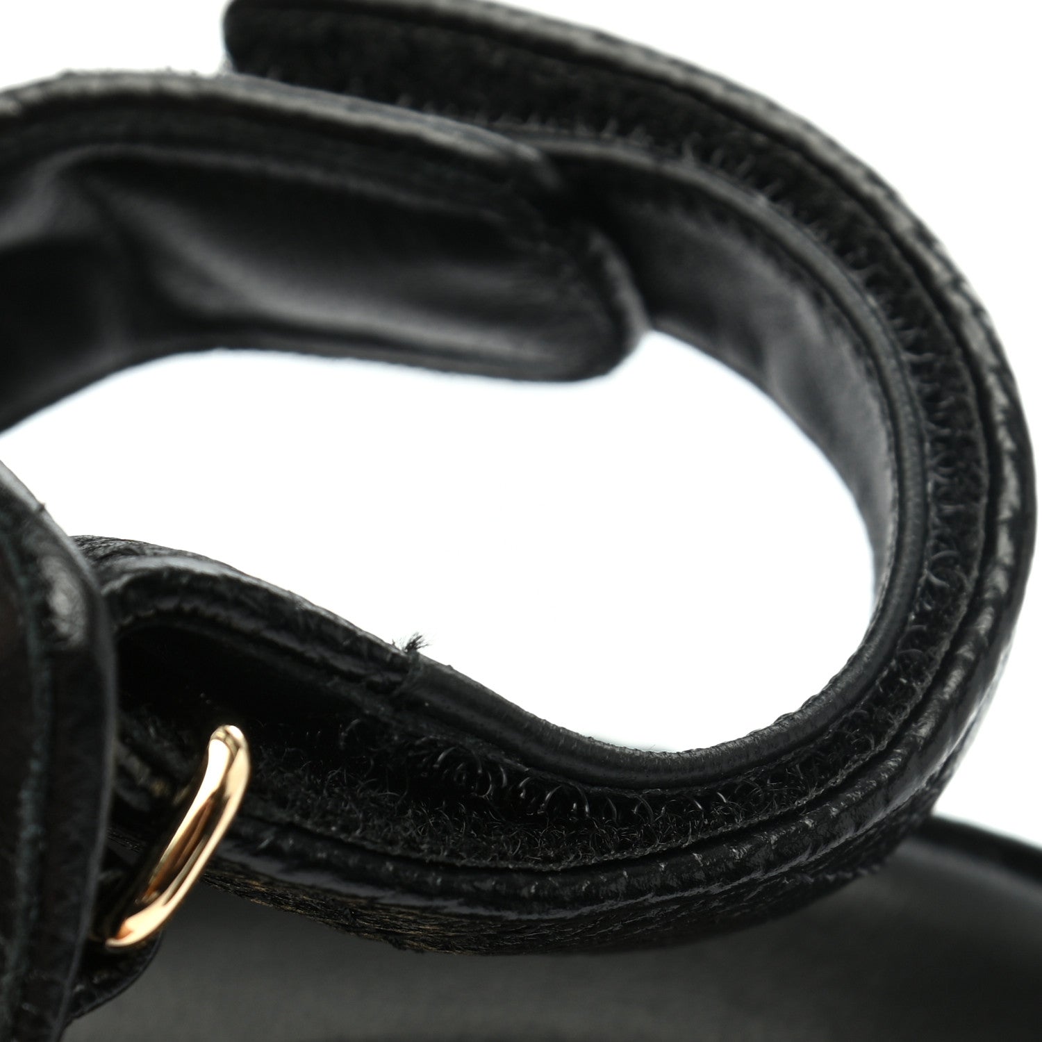 Chanel Grained Calfskin Velcro Dad Sandals 37.5 Black 9 of 9