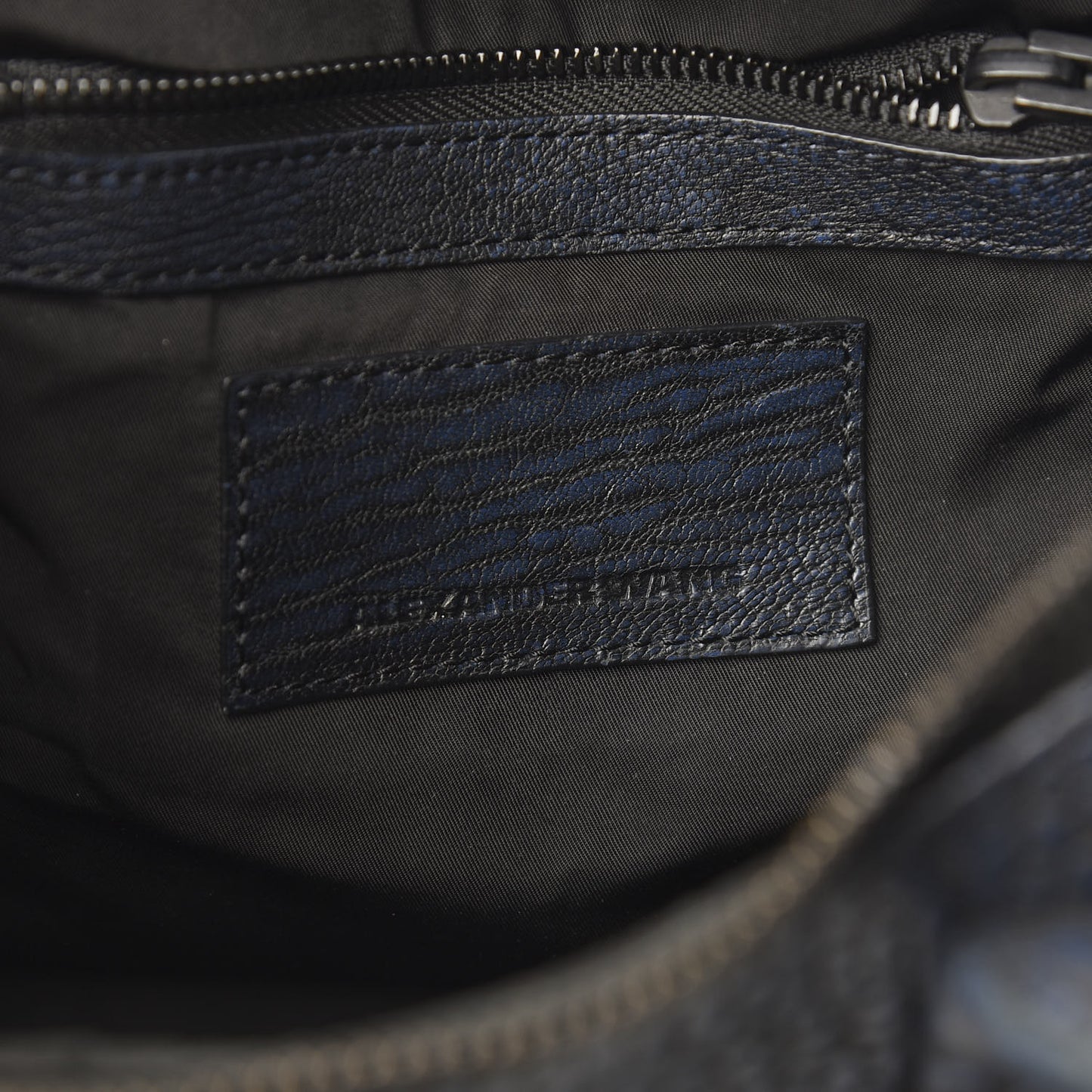 Pebbled Lambskin Rockie Navy Matte Black Hardware