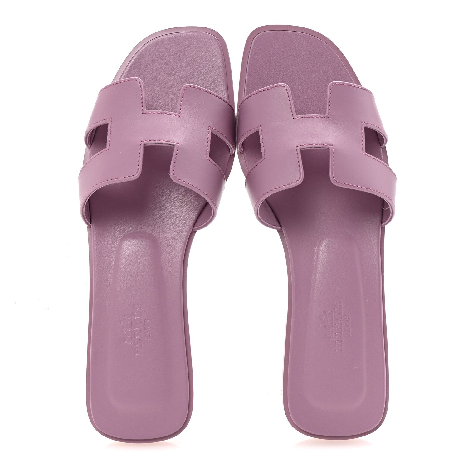 Hermes Calfskin Oran Sandals 38 Bruyère 2 of 10