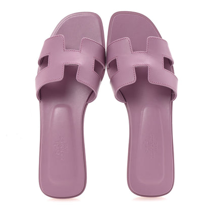 Hermes Calfskin Oran Sandals 38 Bruyère 2 of 10