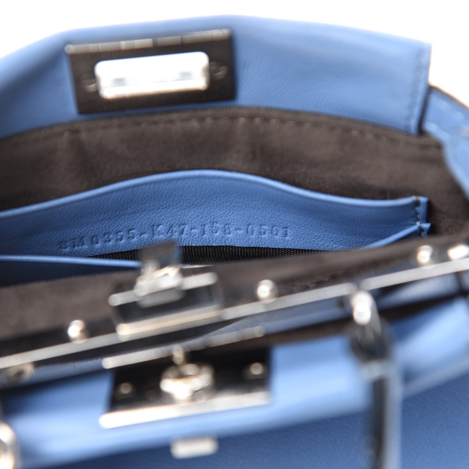 Fendi Shiny Nappa Micro Peekaboo Iconic Satchel Nebula 9 of 10