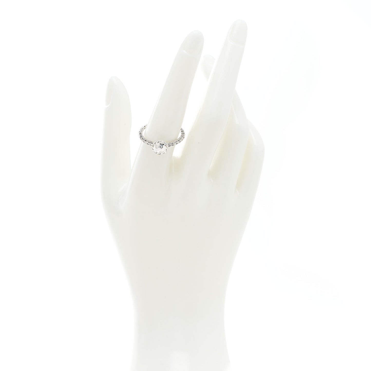 Sterling Silver Dot Hammered Ring 56 7.5