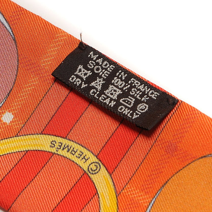 Hermes Silk Tatersale Twilly Rouge Orange Jaune D'Or 3 of 3