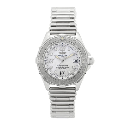Breitling Stainless Steel Diamond Mother of Pearl 32mm Lady Cockpit Quartz Watch A71365 1 of 4