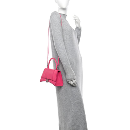 Balenciaga Shiny Box Calfskin Small Hourglass Top Handle Bag Acid Fuchsia 2 of 11