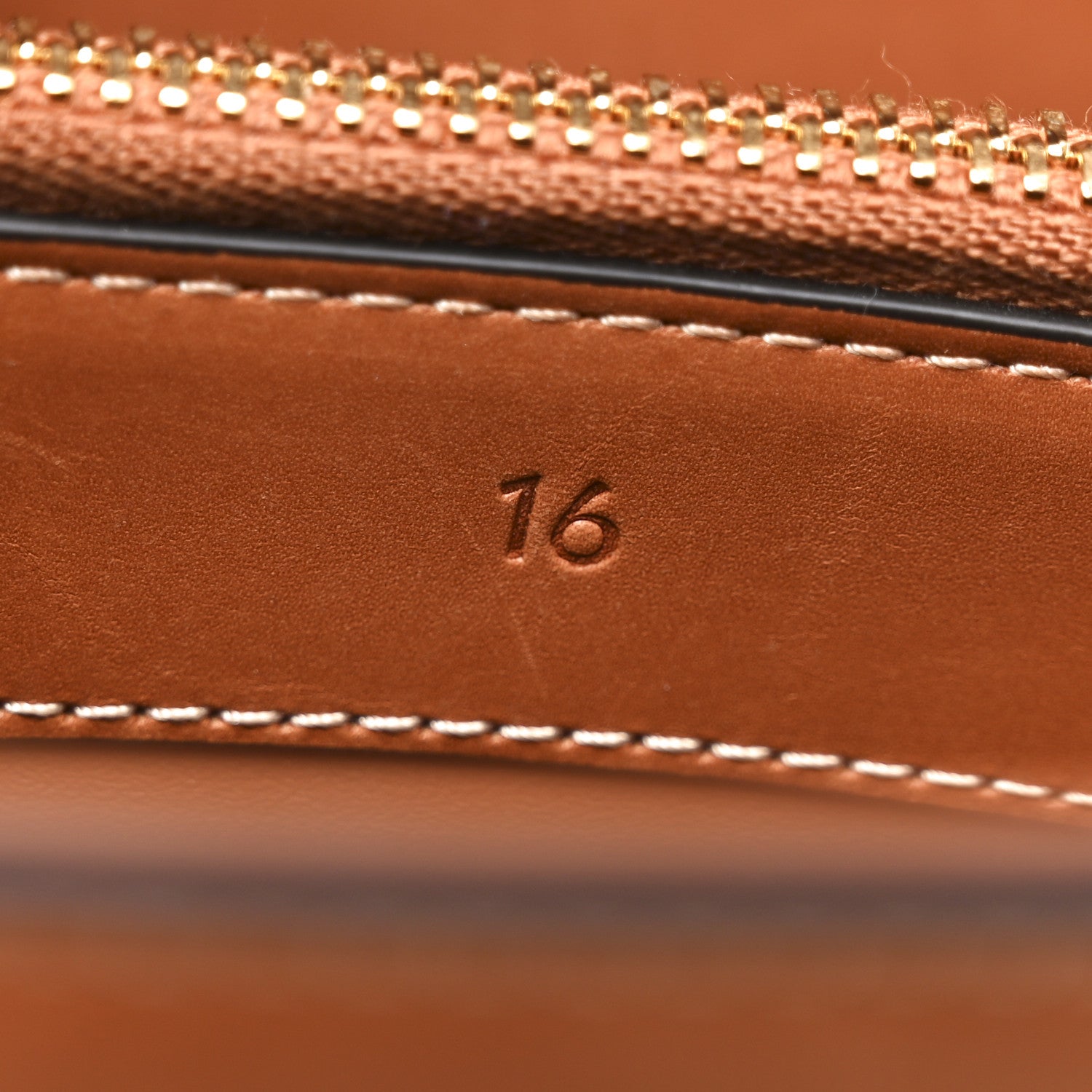 Celine Satinated Calfskin Small 16 Top Handle Bag Tan 8 of 11