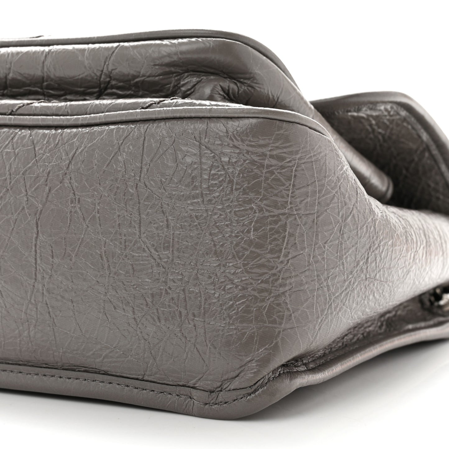 Crinkled Calfskin Matelasse Monogram Medium Niki Chain Satchel Fog