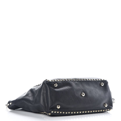 Valentino Garavani Vitello Medium Rockstud Tote Black 4 of 17