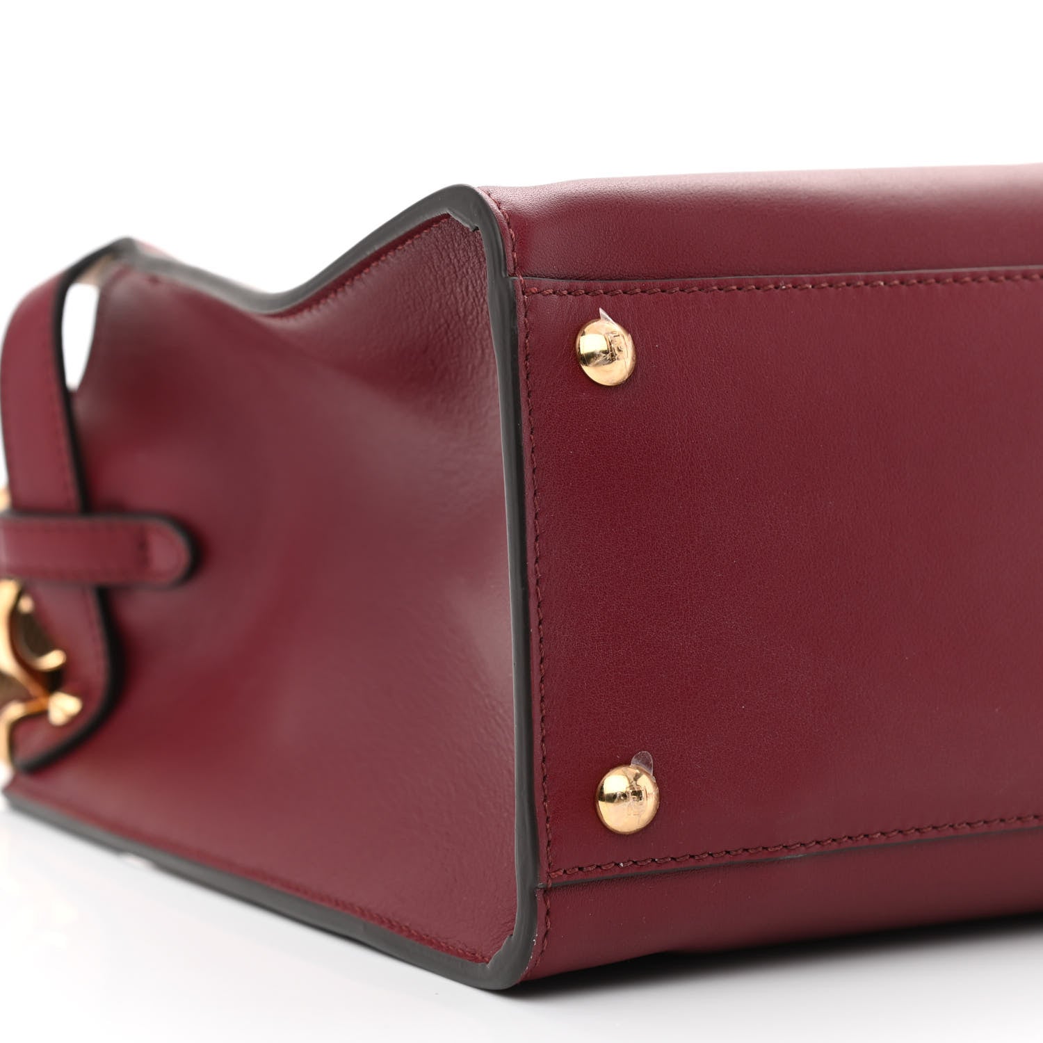 Fendi Vitello Seta Glazed Fabric FF 1974 Medium Peekaboo X-Lite Barolo Mogano Panna 9 of 10