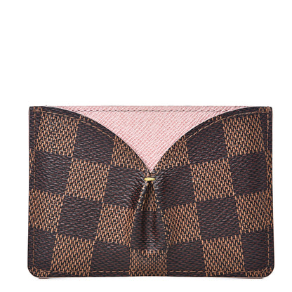 Louis Vuitton Damier Ebene Caissa Card Holder Rose Ballerine 1 of 9