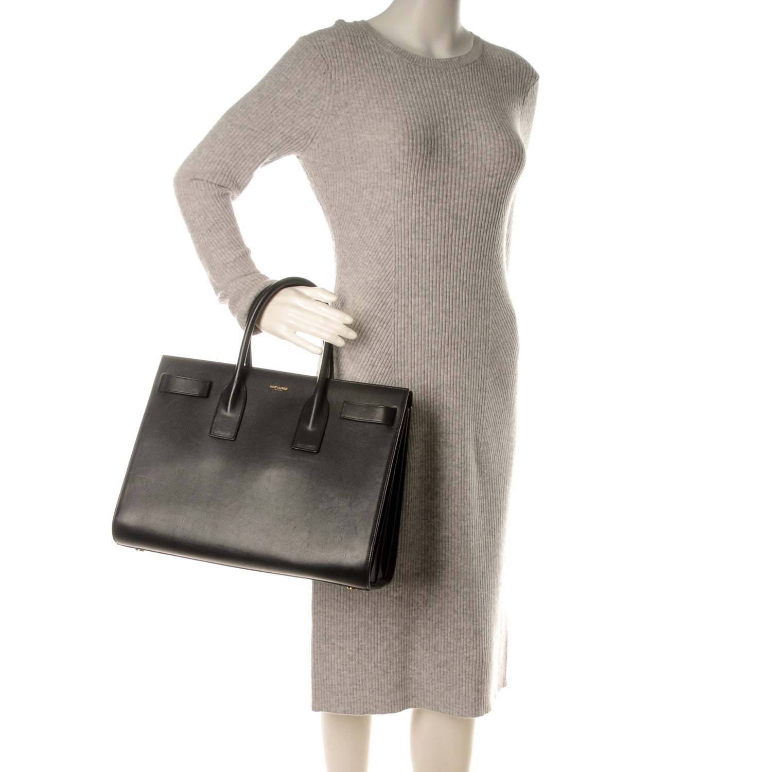 Saint Laurent Calfskin Large Sac De Jour Carryall Black 2 of 8