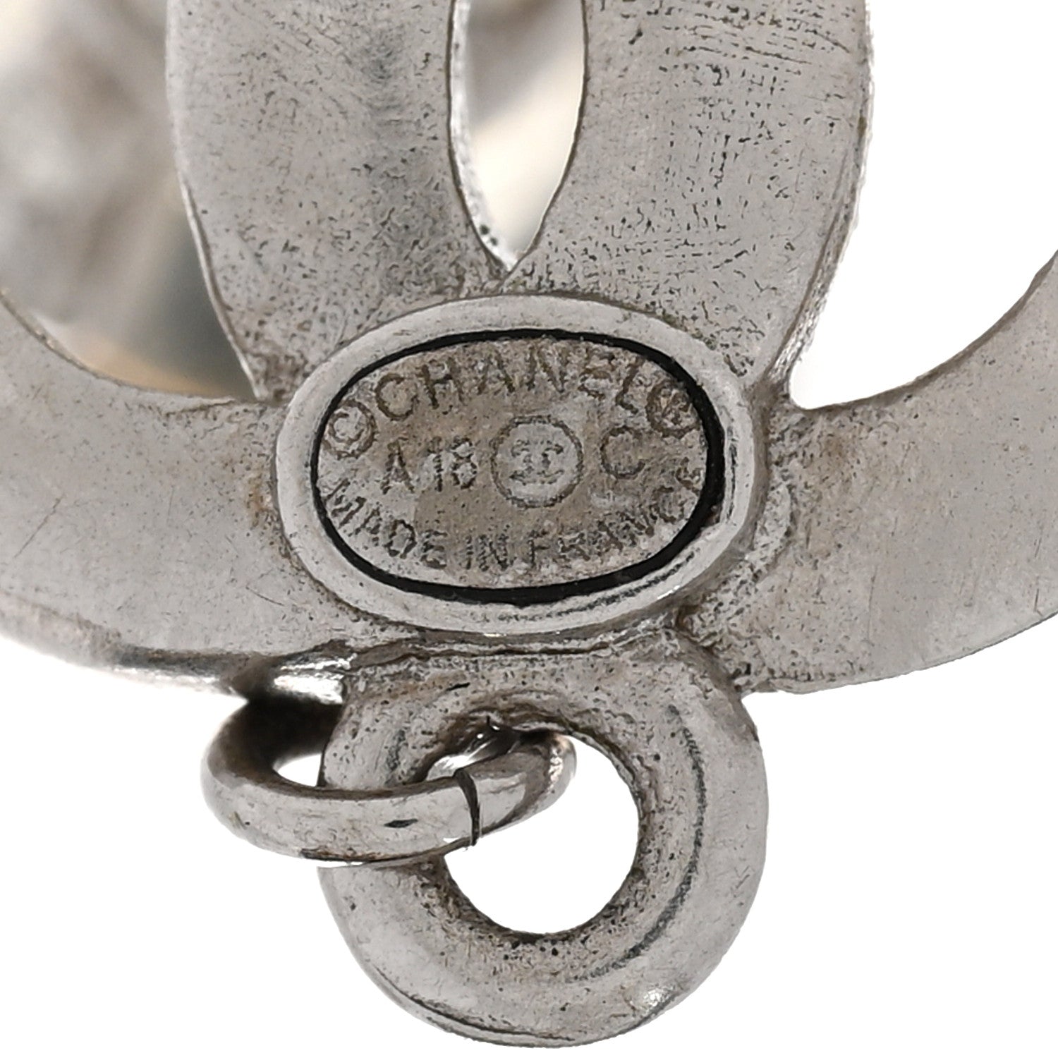 Chanel Crystal Resin CC Drop Earrings Silver 4 of 5