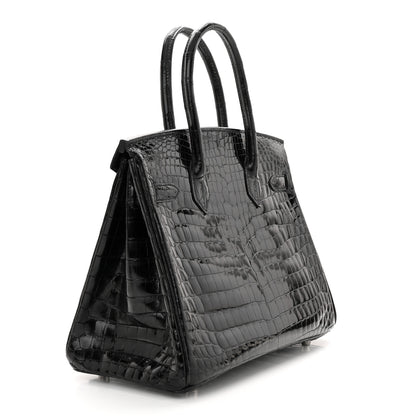 Hermes Shiny Niloticus Crocodile Birkin 30 Black 3 of 15