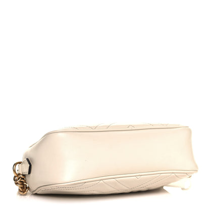 Gucci Calfskin Matelasse Small GG Marmont Chain Shoulder Bag White 4 of 18