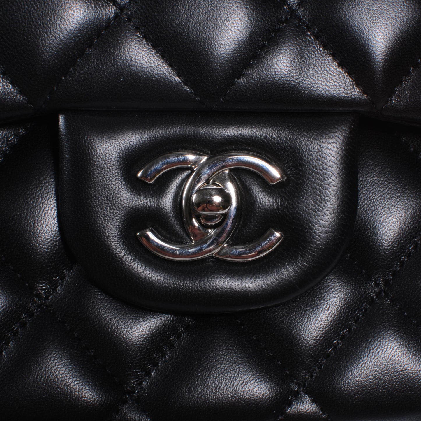 Lambskin Jumbo Double Flap Black