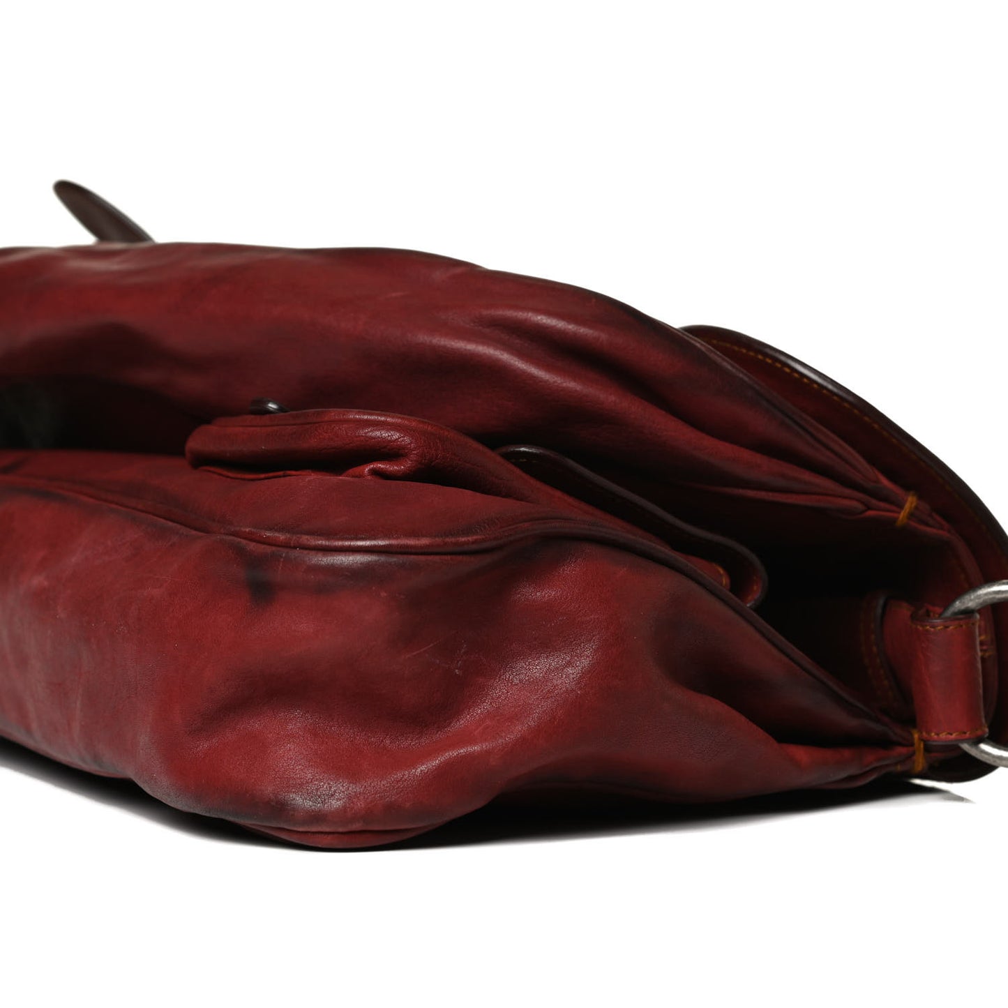 Calfskin Medium Gaucho Double Saddle Bag Red