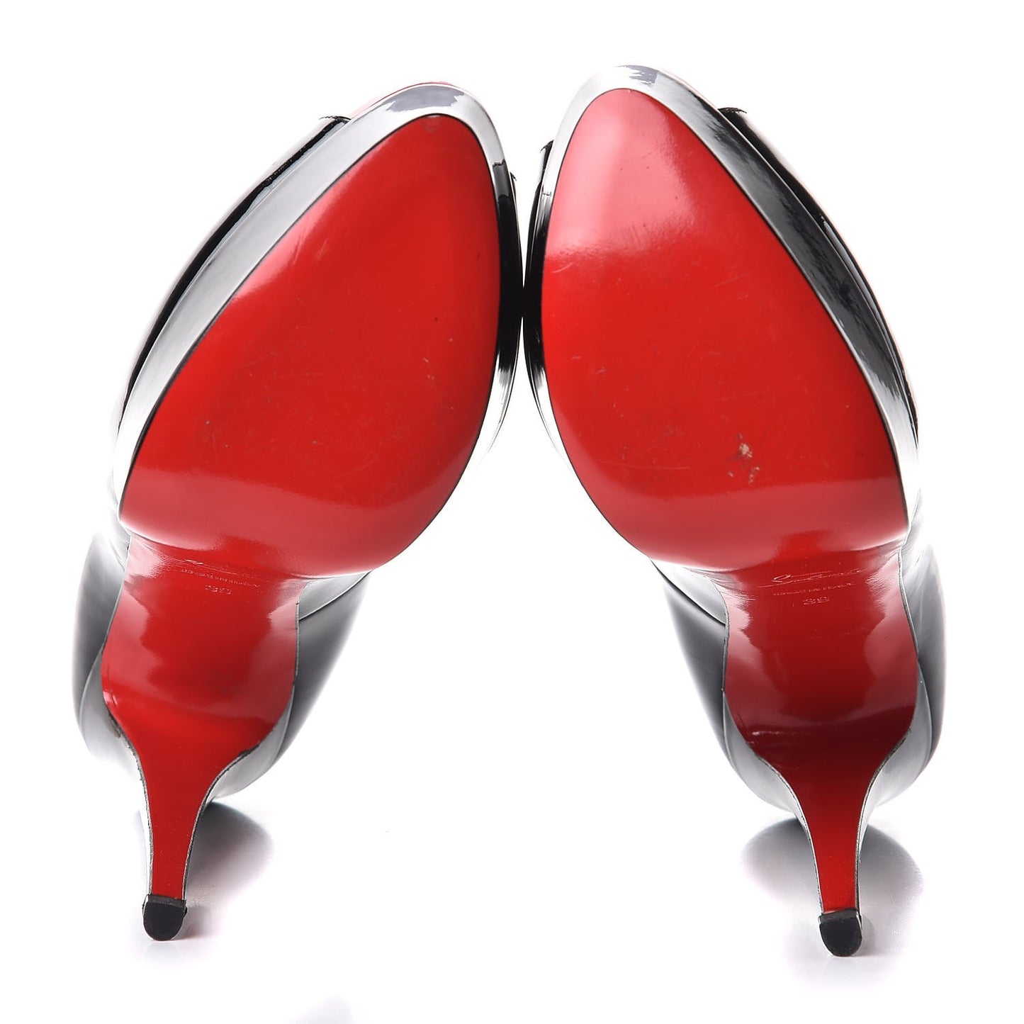 Patent Lady Peep 150 Pumps 39 Black Red