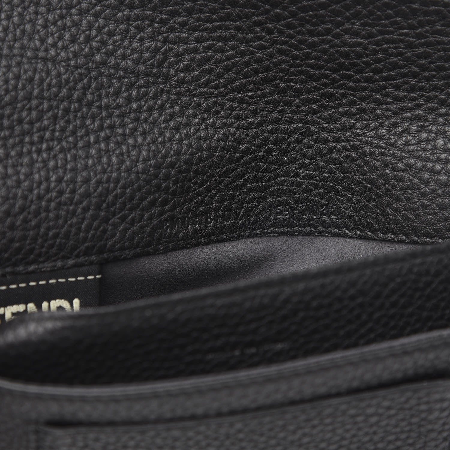 Fendi Cuoio Romano Selleria Mini Peekaboo Clutch Wallet Black 8 of 8