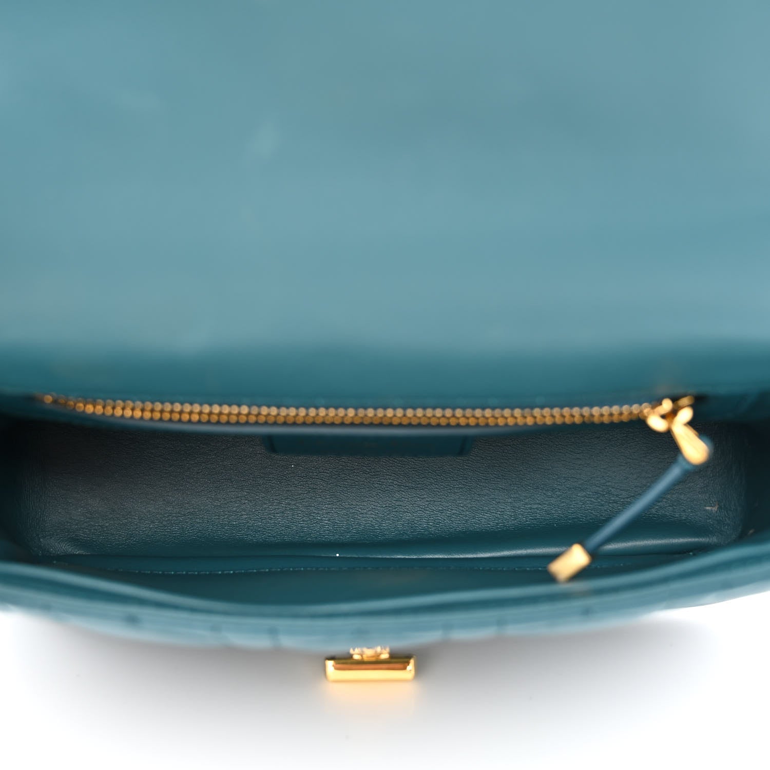 Christian Dior Lambskin Cannage Small Caro Bag Deep Ocean 5 of 11