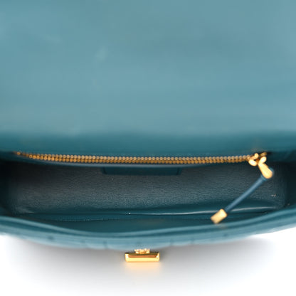 Christian Dior Lambskin Cannage Small Caro Bag Deep Ocean 5 of 11
