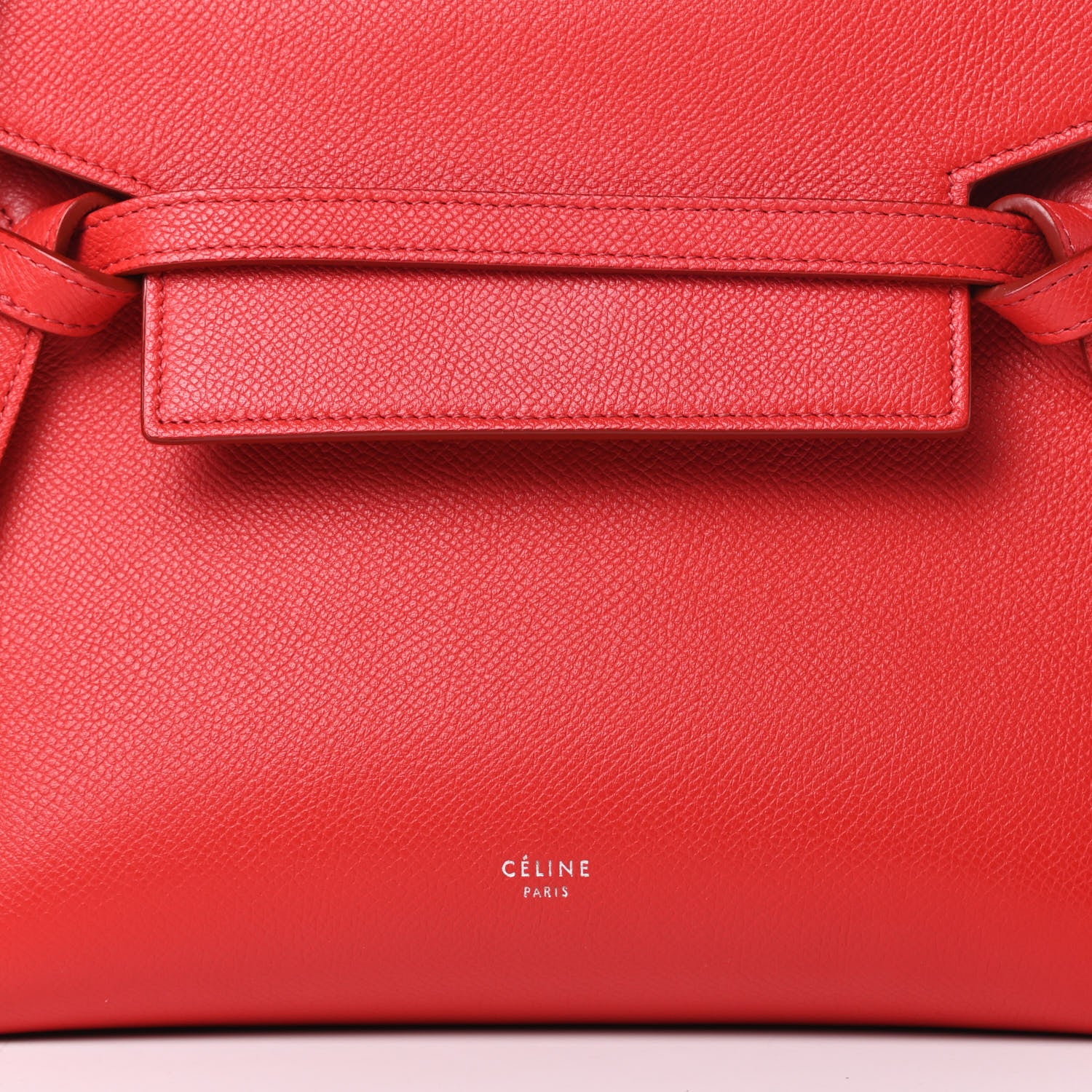 Celine Grained Calfskin Micro Belt Bag Coquelicot 9 of 12