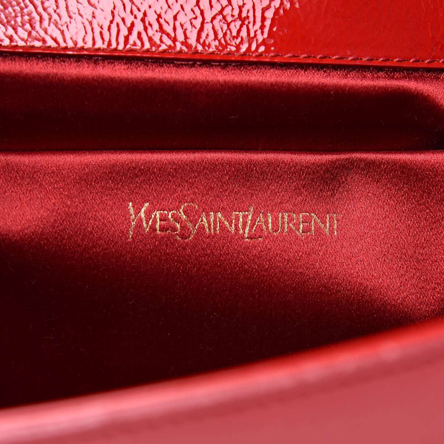 Saint Laurent Textured Patent Monogram Large Belle De Jour Clutch Red 6 of 12