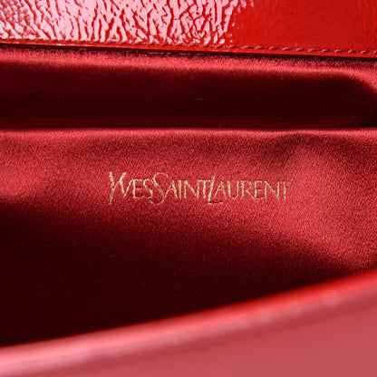 Saint Laurent Textured Patent Monogram Large Belle De Jour Clutch Red 6 of 12
