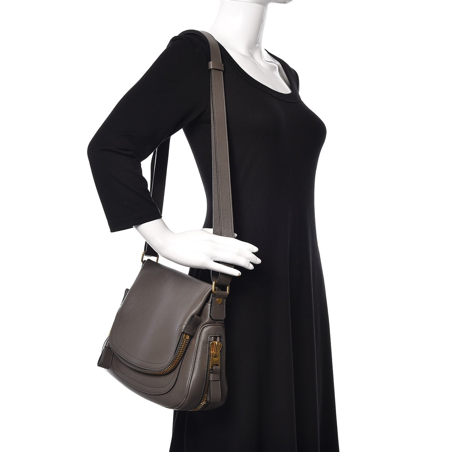 Calfskin Medium Jennifer Crossbody Grey