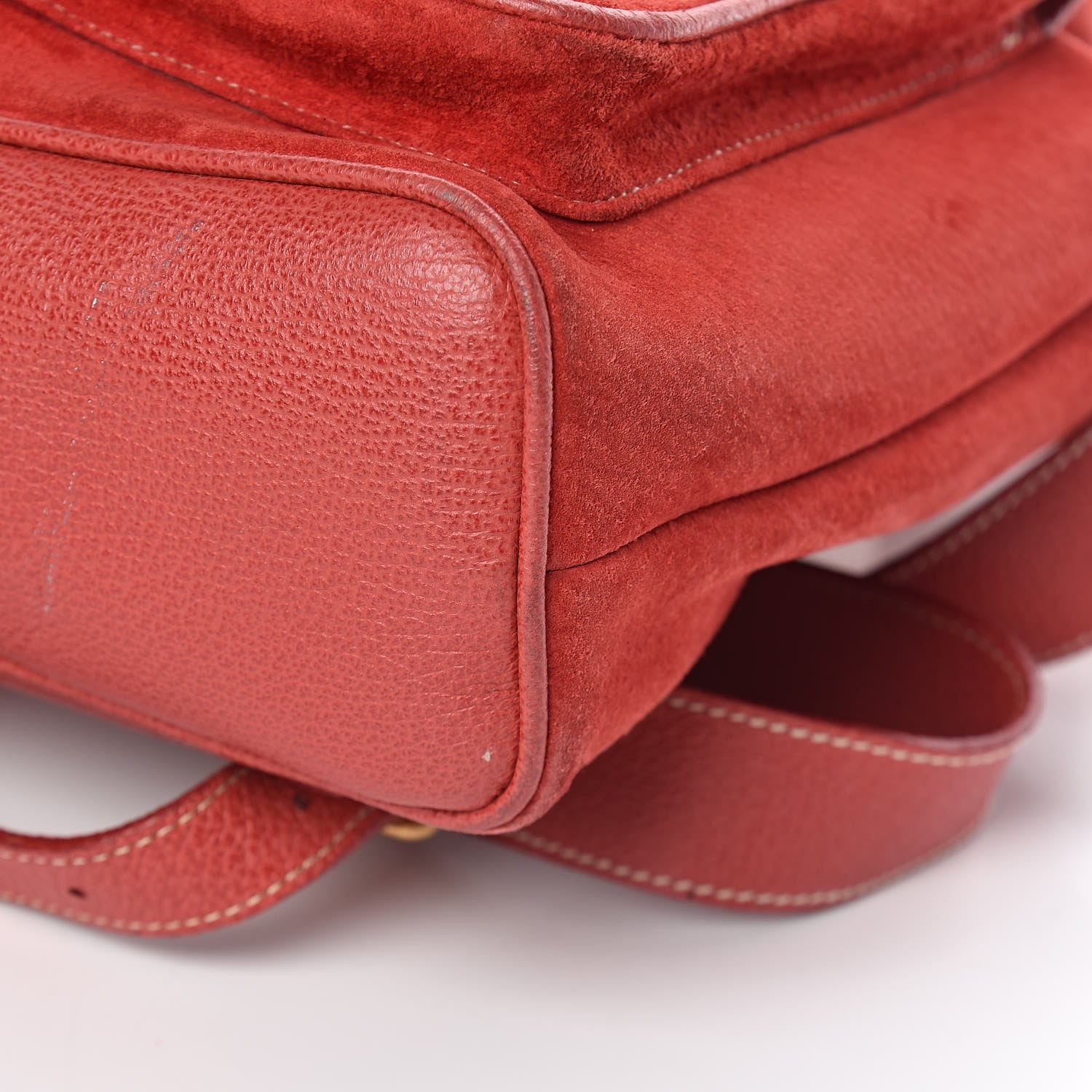 Gucci Suede Bamboo Backpack Red 12 of 13