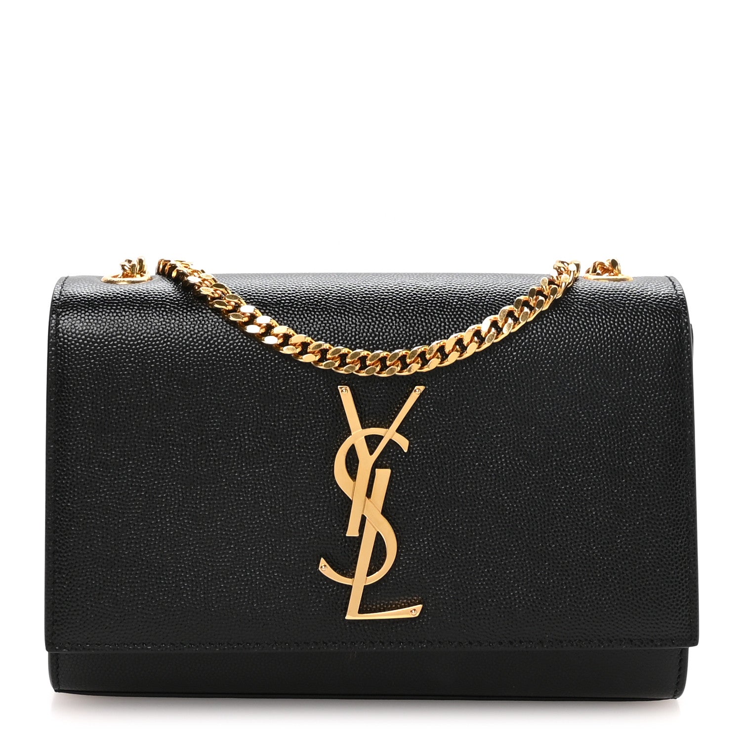 Saint Laurent Grain De Poudre Small Monogram Kate Satchel Black 1 of 11