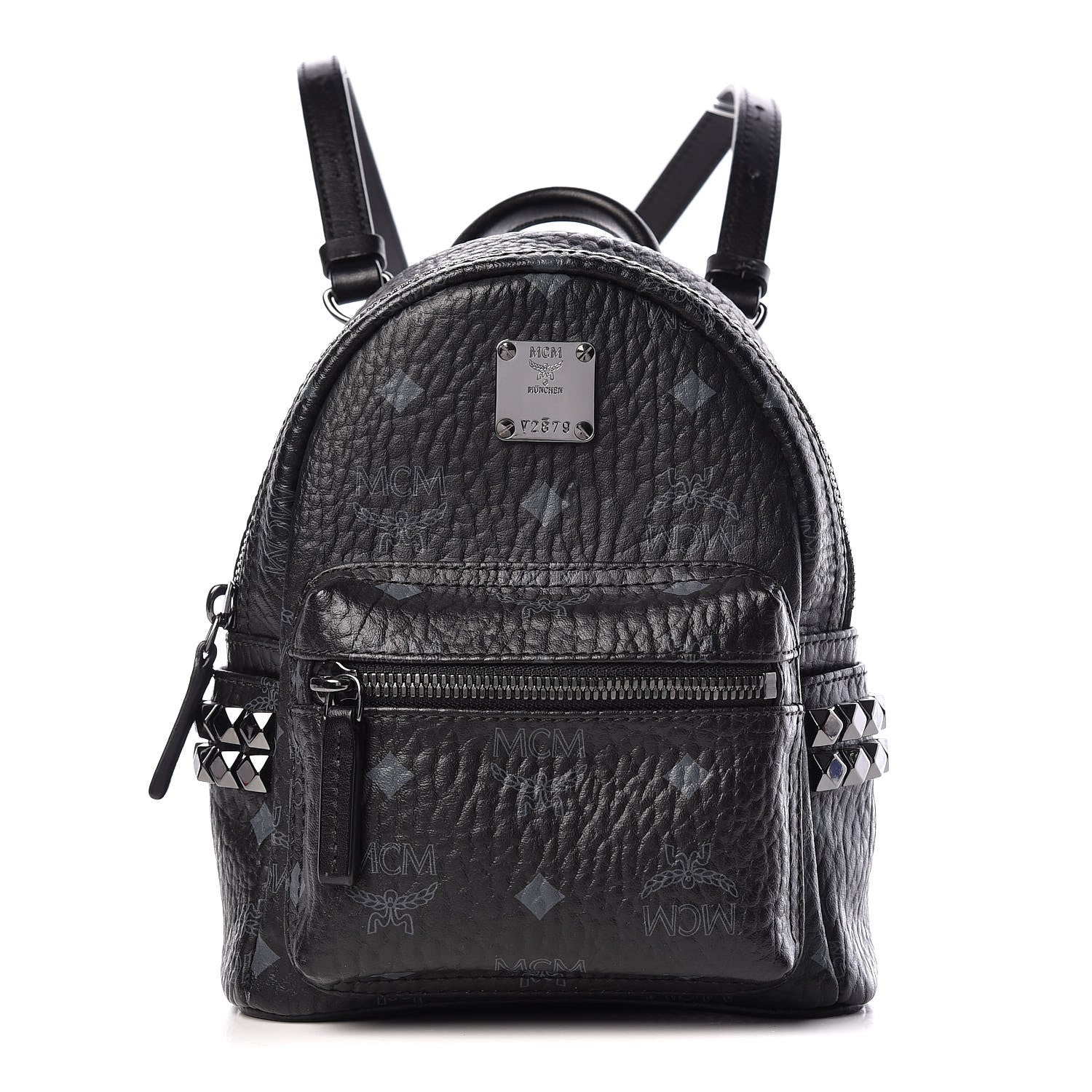 MCM Visetos Studded X-Mini Bebe Boo Backpack Black 1 of 11
