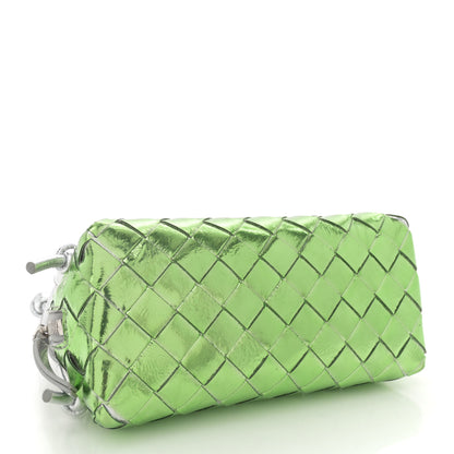 Bottega Veneta Metallic Nappa Intrecciato Concert Pouch Silver Fresh Mint 4 of 10