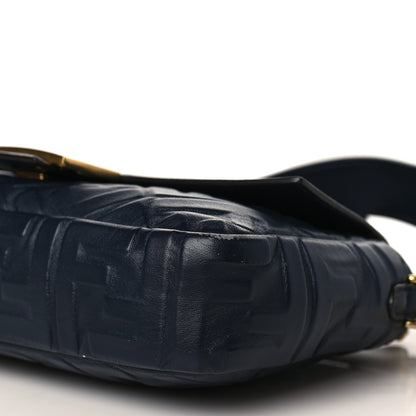 Fendi Nappa FF 1974 Embossed Baguette Midnight 8 of 8