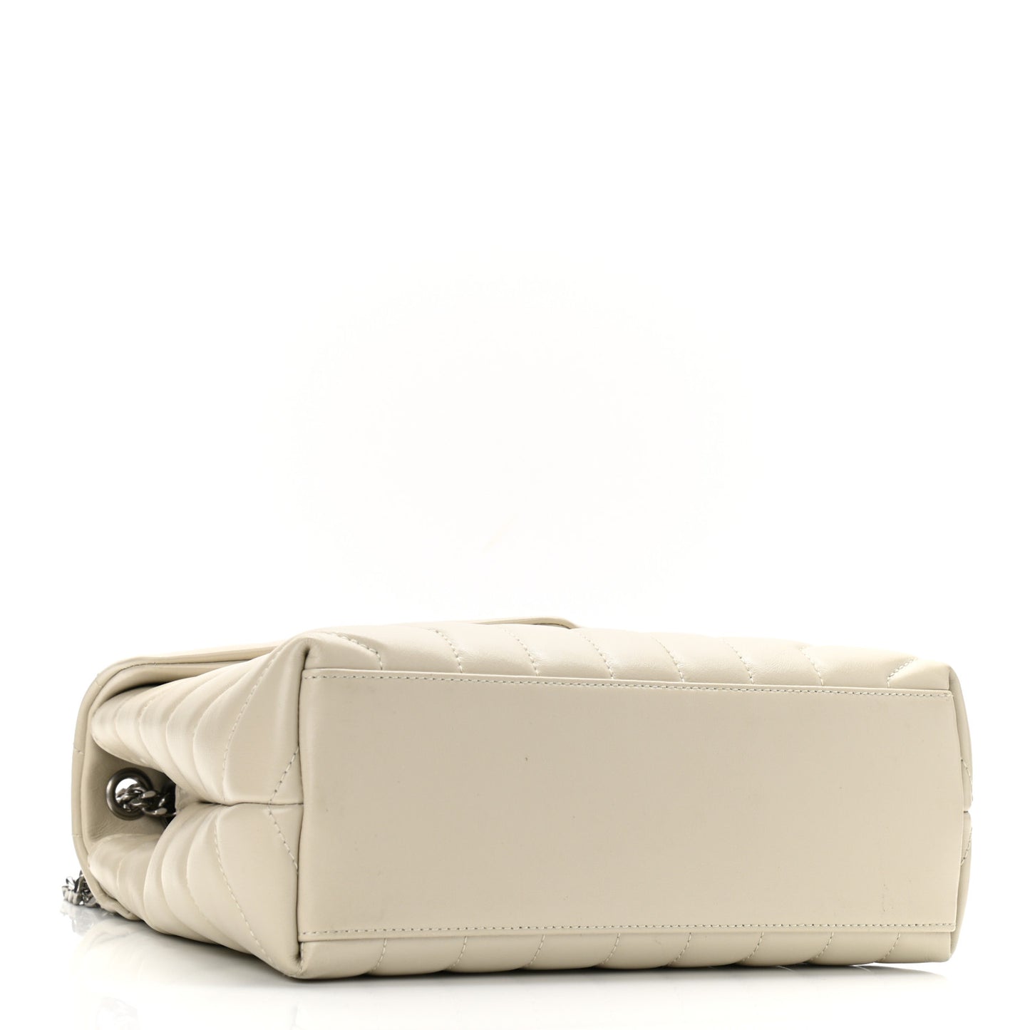 Calfskin Y Quilted Monogram Small Loulou Chain Satchel Ivory