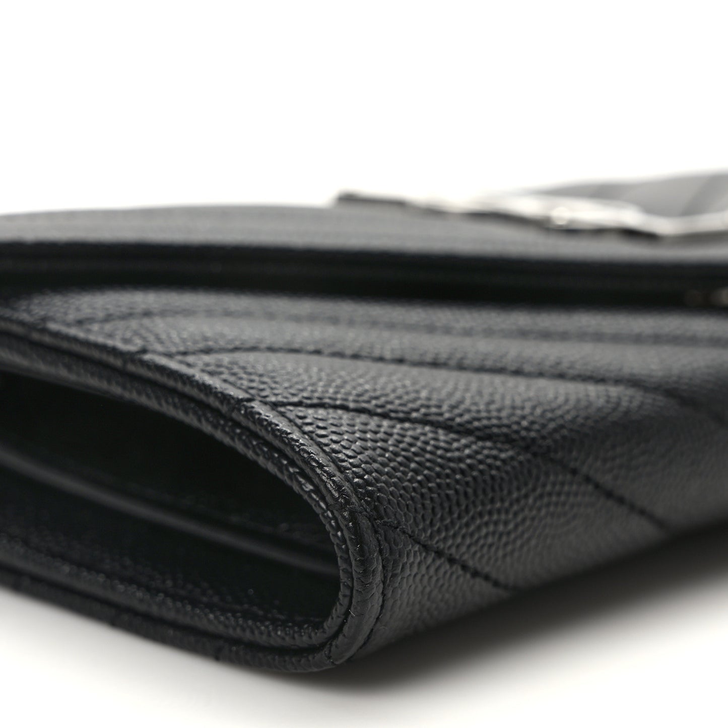 Grain De Poudre Matelasse Chevron Monogram Flap Wallet Deep Marine