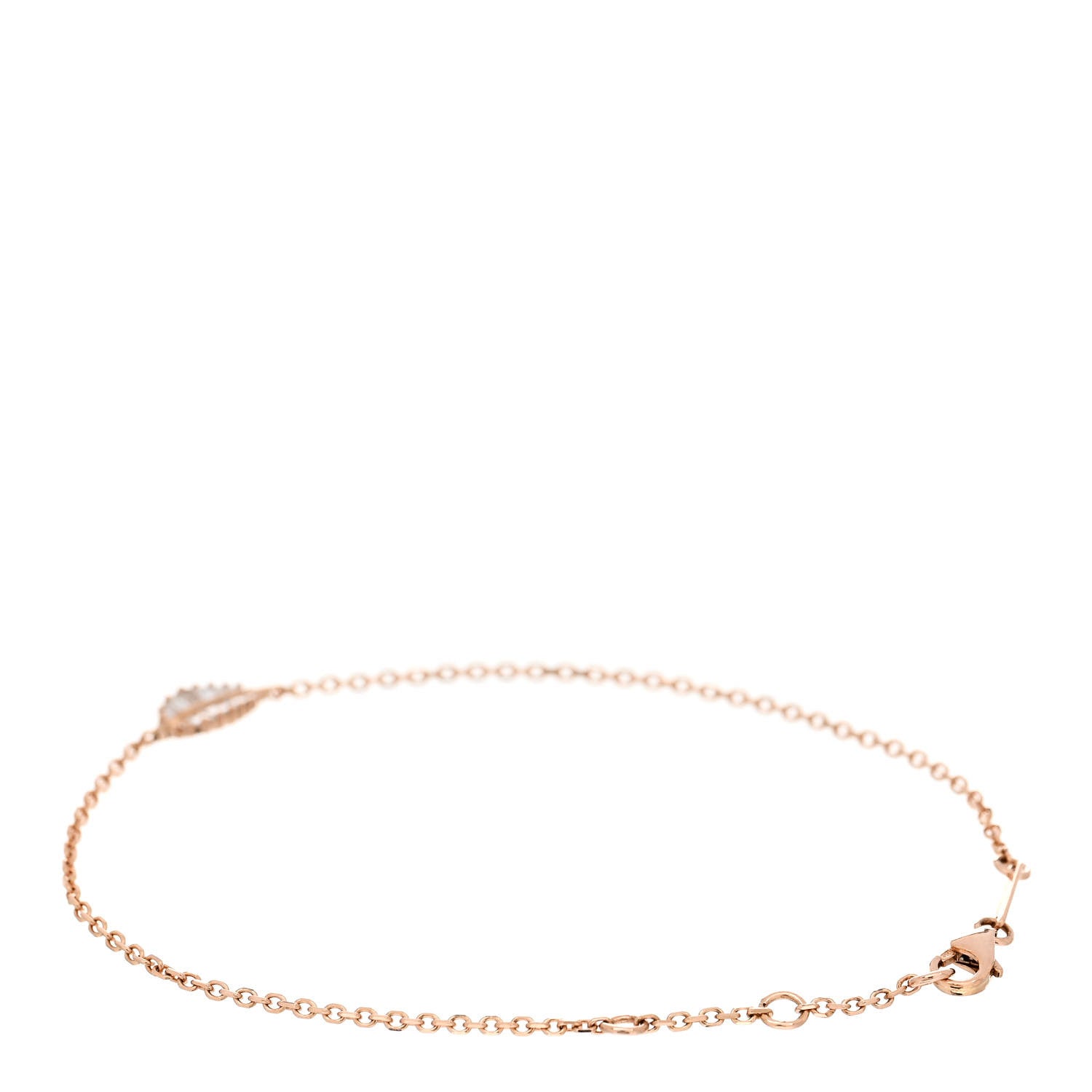 Anita Ko 18K Rose Gold Diamond Small Palm Leaf Chain Bracelet 2 of 4