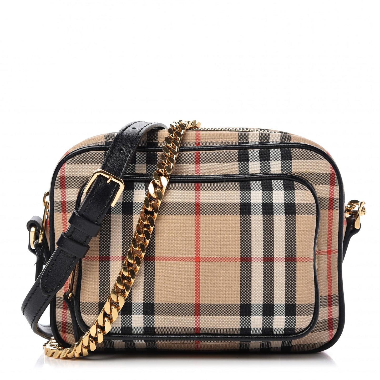Calfskin Vintage Check Camera Bag Archive Beige
